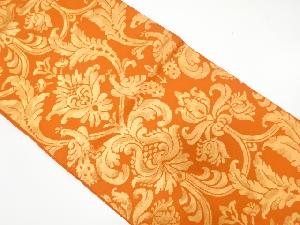 鳳凰に抽象花唐草模様織り出し　袋帯